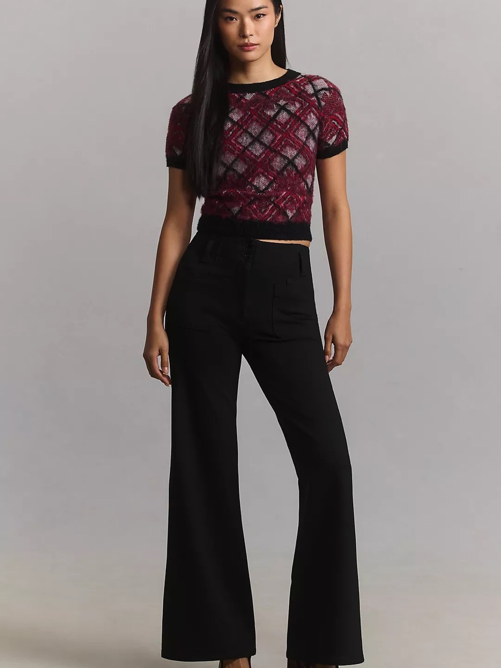 Anthropologie Junie Black Wide-Leg High-Waist Pants
